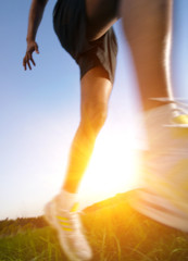 Running across Field