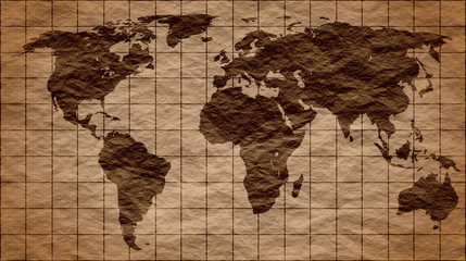 monochrome world map