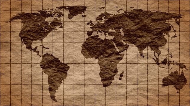 Fototapeta monochrome world map