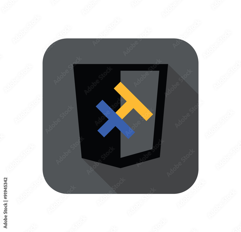 Poster vector web development shield sign - h letter for programming