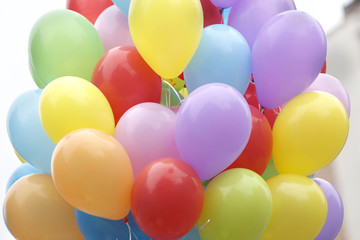 Colorful balloons in the air
