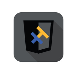 vector web development shield sign - H letter for programming