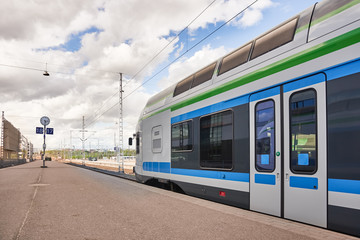 Obraz premium Train in Helsinki Railway station