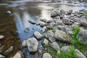 Rocks in Vanhankaupunginkoski river, Helsinki, Finland