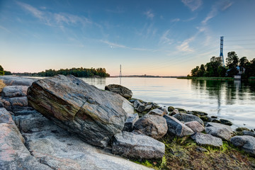 Sunset at seaside in Helsinki
