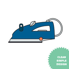 Isolated steam iron icon