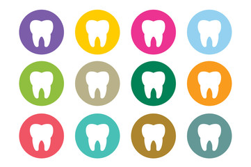 Tooth Icon vector logo set