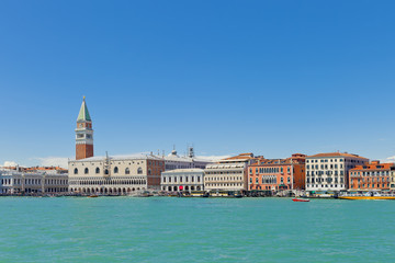 Fototapeta na wymiar Panoramic view of Venice from the sea, Italy