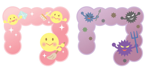 健康な大腸と不調な大腸