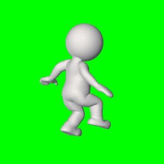 3D people - lose balance 3 - green screen
