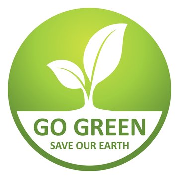 Go Green Save Our Earth Icon. Environmental conservation and protection of our world