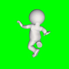 3D people - lose balance 7 - green screen
