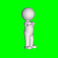 3D people - stand 3 - green screen