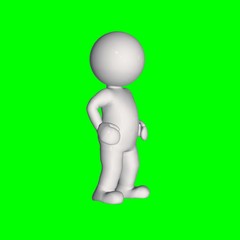 3D people - stand 4 - green screen