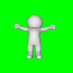 3D people - stretch 2 - green screen