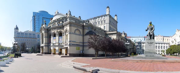 Tableaux ronds sur plexiglas Anti-reflet Théâtre Vue sur l& 39 Opéra National de Kiev, Ukraine.