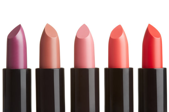 Lipstick collection isolated on white, clipping path