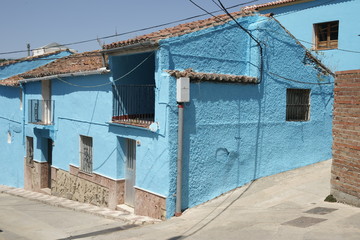 Fototapeta na wymiar Júzcar el pueblo azul de Málaga, Andalucía