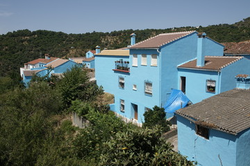 Fototapeta na wymiar Júzcar el pueblo azul de Málaga, Andalucía