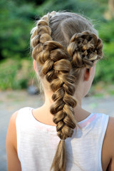 Girl hairstyle with  French braid