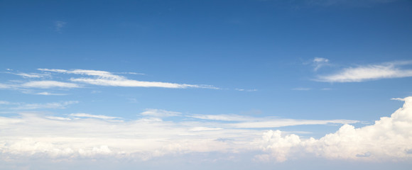 Naklejka na ściany i meble Natural blue cloudy sky. Panoramic background