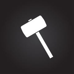 Vector hammer icon. Epsflat white0 