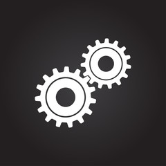 Vector cogwheel icon. Epsflat white0 