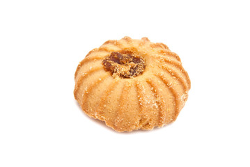 single cookie with jam on white