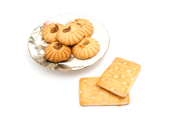 cookies on glass plate