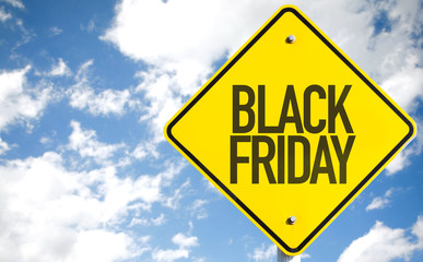 Black Friday sign with sky background