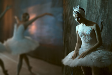 Ballerina standing backstage before going on stage