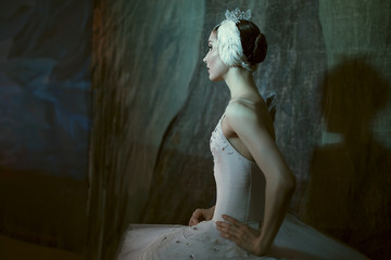 Ballerina standing backstage before going on stage