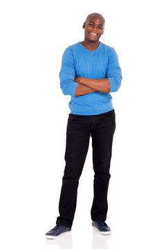 afro american man standing on white