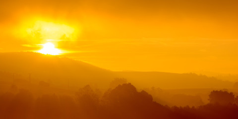 Sumava abstract fog sunrise