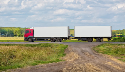 truck moves on highway