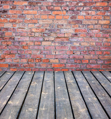 brick wall and timber floor