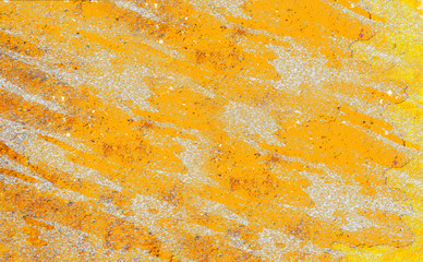 green texture or background wall of shabby paint and plaster cra