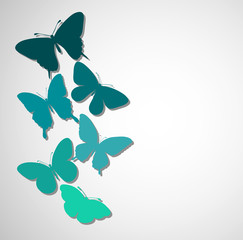 background with a border of butterflies flying.