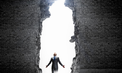 Man standing in light