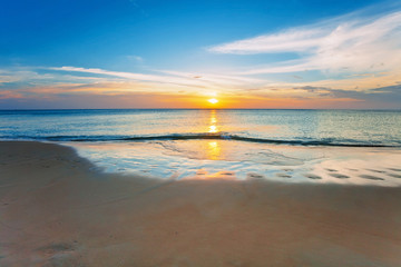 Fototapeta premium Tropical beach at sunset.
