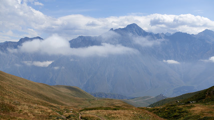 Gorgeous view on the green mountain
