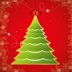 Merry christmas decorative stuffs and pine tree
