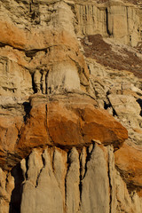 Eroded rock walls in Red Rock Canyon State Park in California's Mojave Desert
