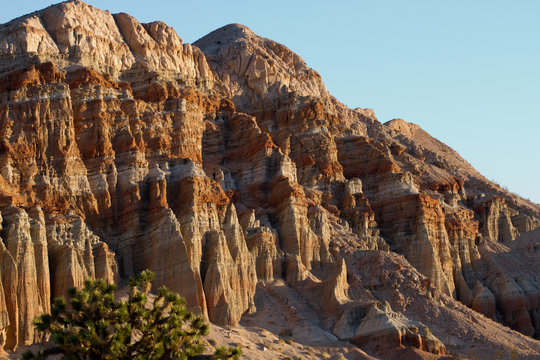 Eroded rock walls in Red Rock Canyon State Park in California's Mojave Desert