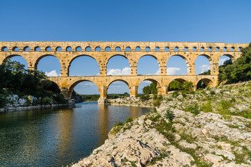 Fototapeta premium Pont du Gard, ancient roman's bridge in Provence, France 