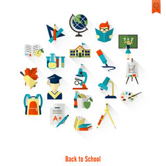 Fototapeta premium School and Education Icons