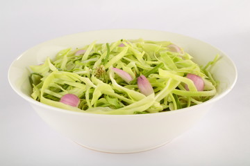 Onion and cabbage salad ,Selective focus photograph.
