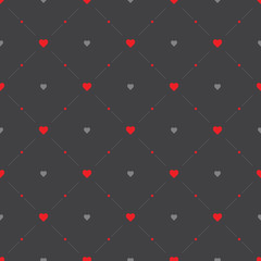 Seamless geometric pattern with hearts.