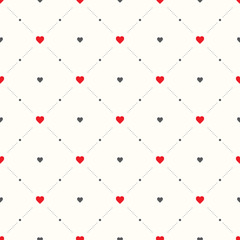 Seamless geometric pattern with hearts.