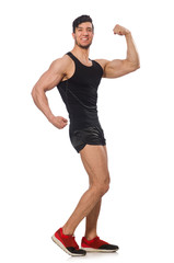 Muscular man isolated on the white